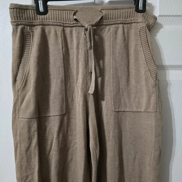 MOD REF The Reni Pants, Tan/Camel Sweater Knit Joggers, Elastic Waist, EUC! - Picture 3 of 11
